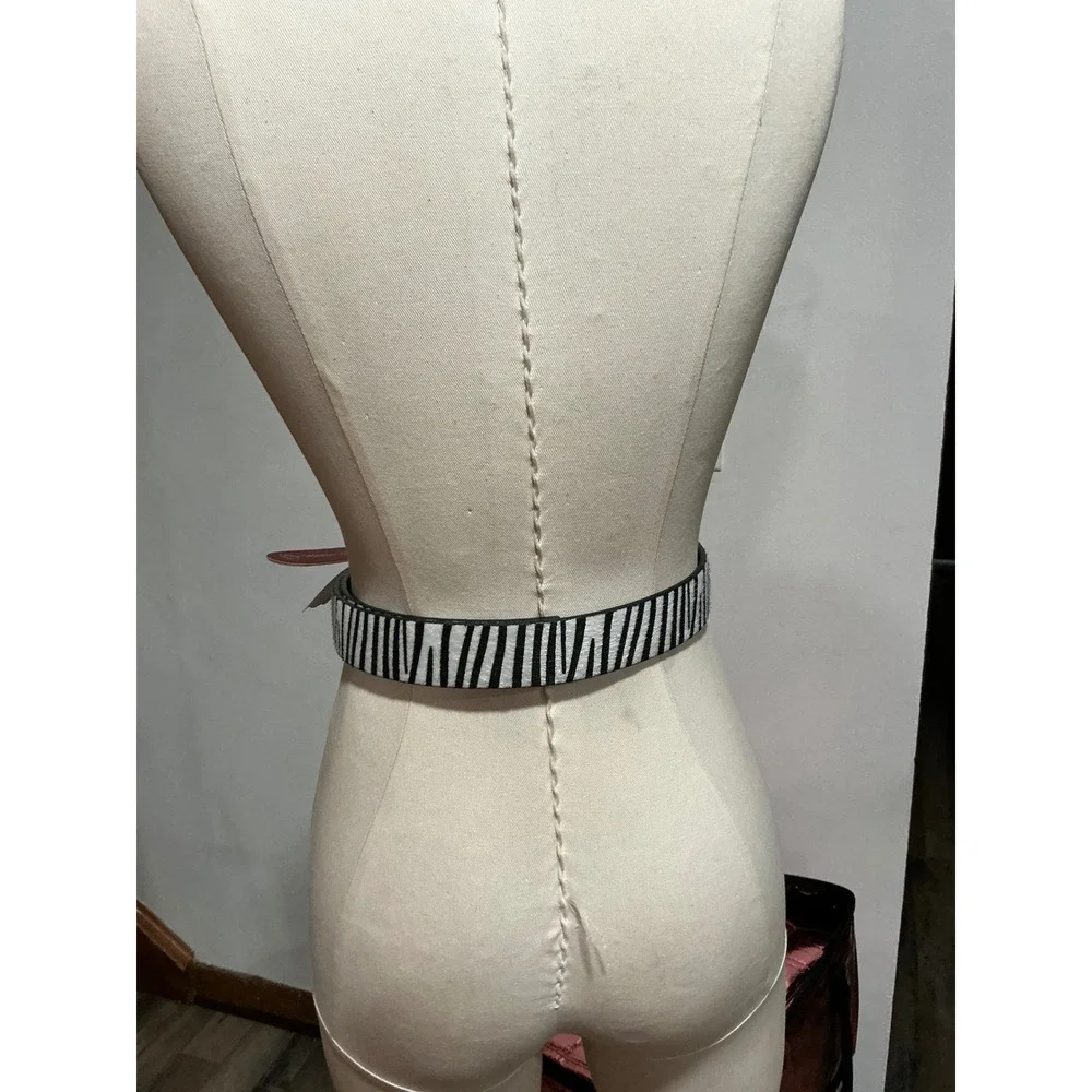 Von Dutch Zebra Print Faux Fur Rhinestone Logo Buckle Belt Y2K Coquette NWT M